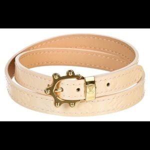 LOUIS VUITTON Cream Vernis Wrap Bracelet